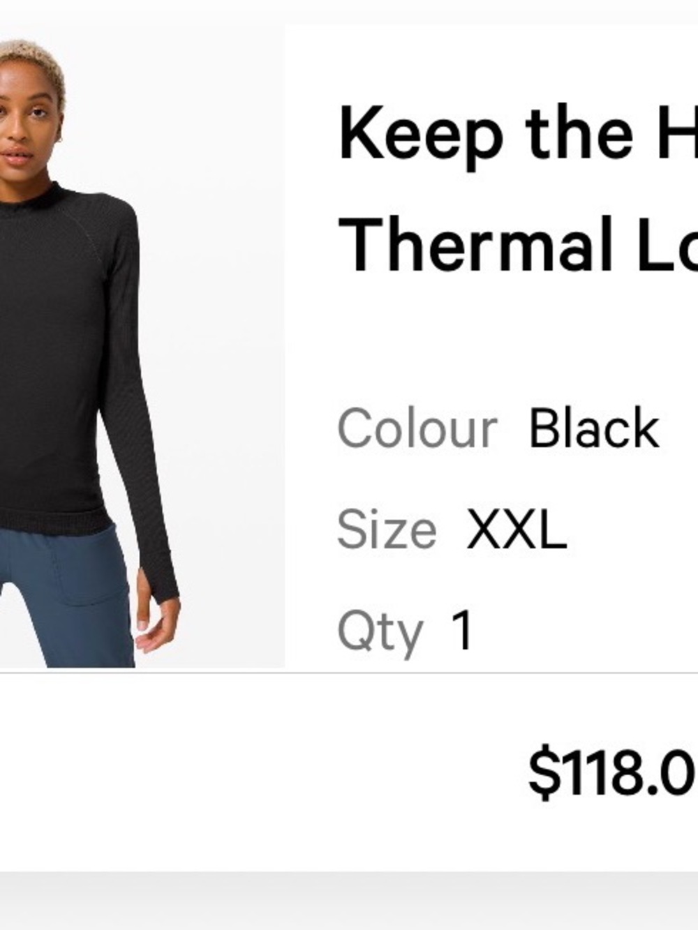 lululemon athletica Black Long-Sleeve Thermal Layer